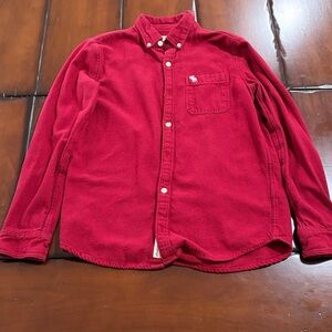 Abercrombie button down long sleeve Red